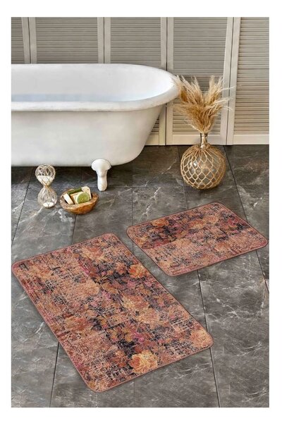 Кафяви кадифени килими за баня в комплект от 2 бр. 60x100 cm – Mila Home