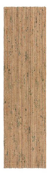 Зелено-естествена двустранна ръчно изработена ютена пътека 60x230 cm Jute Boucle Green – Flair Rugs