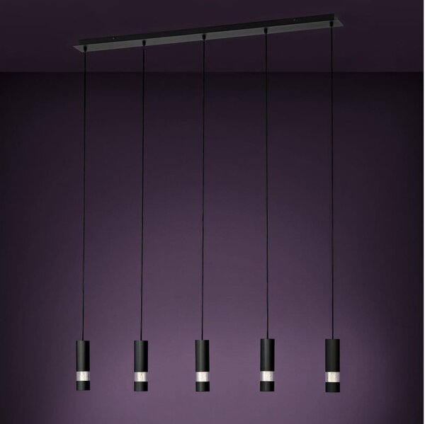 Eglo 39706 - LED Пендел BERNABETA 5xGU10/4,6W/230V черен