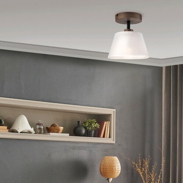 Brilagi - LED плафониера ANTHONY 1xE14/60W/230V дъб/орех/бяла