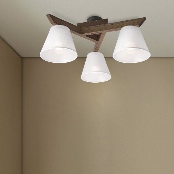 Brilagi - LED плафониера ANTHONY 3xE14/40W/230V дъб/орех/бяла