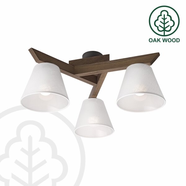 Brilagi - LED плафониера ANTHONY 3xE14/40W/230V дъб/орех/бяла