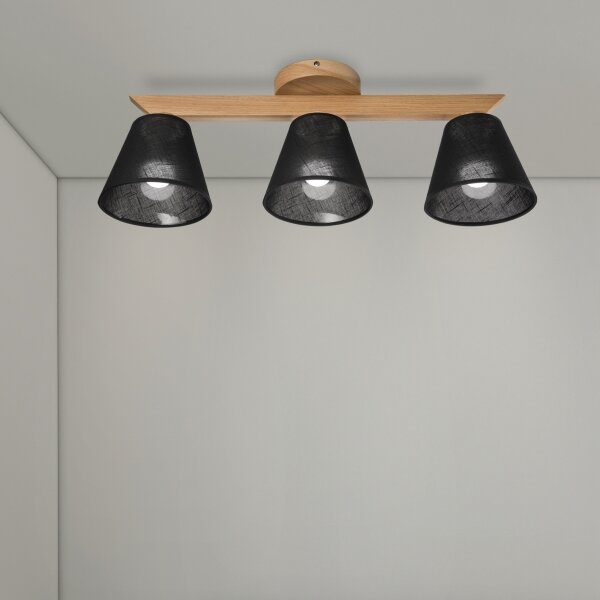 Brilagi - LED Полилей за повърхностен монтаж ANTHONY 3xE14/40W/230V дъб/черен