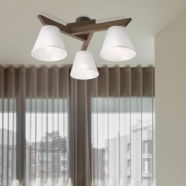 Brilagi - LED плафониера ANTHONY 3xE14/40W/230V дъб/орех/бяла