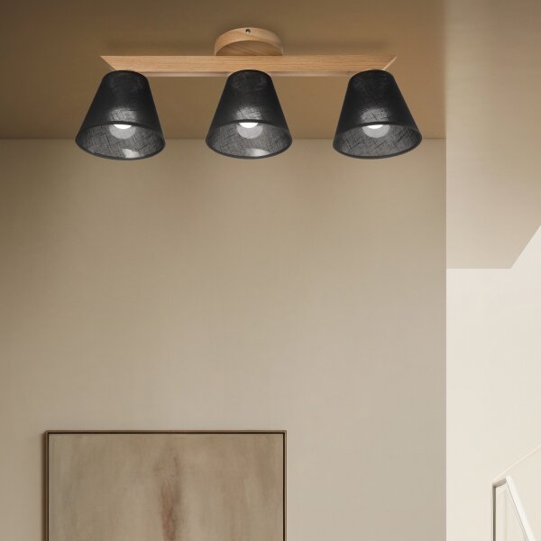 Brilagi - LED Полилей за повърхностен монтаж ANTHONY 3xE14/40W/230V дъб/черен
