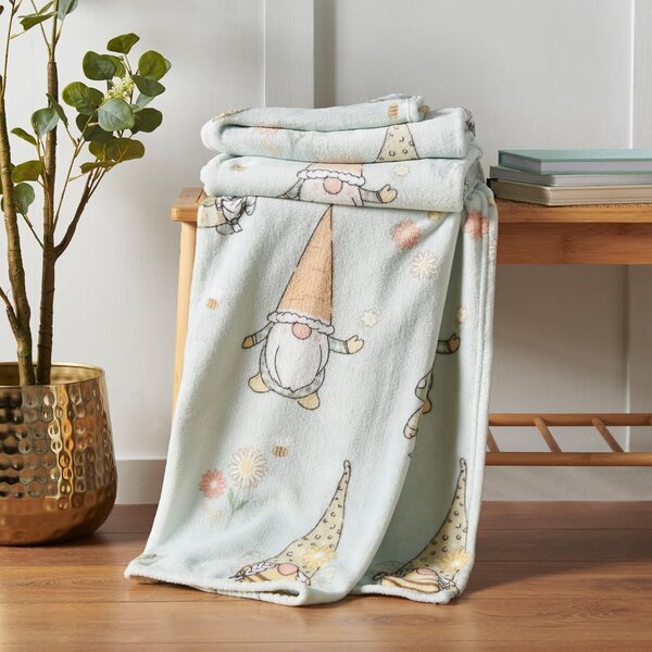 Светлозелено одеяло с великденски мотив от микроплюш 130x170 cm Spring Gonks – Catherine Lansfield