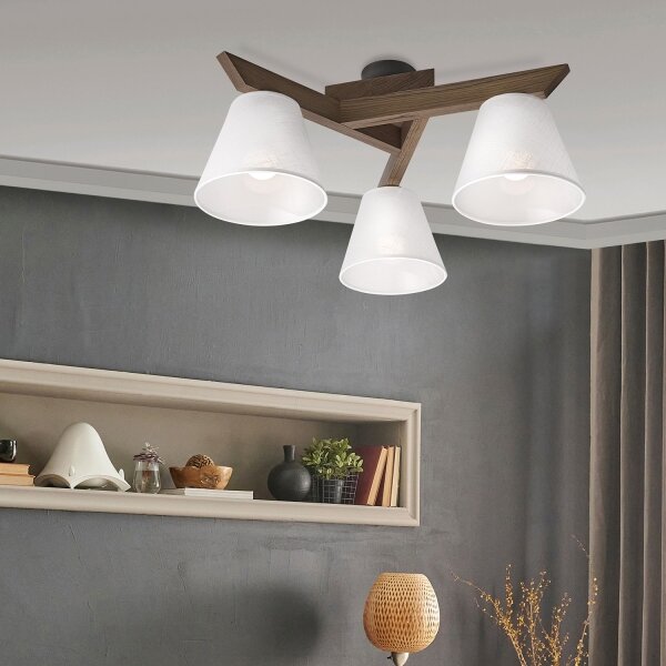Brilagi - LED плафониера ANTHONY 3xE14/40W/230V дъб/орех/бяла