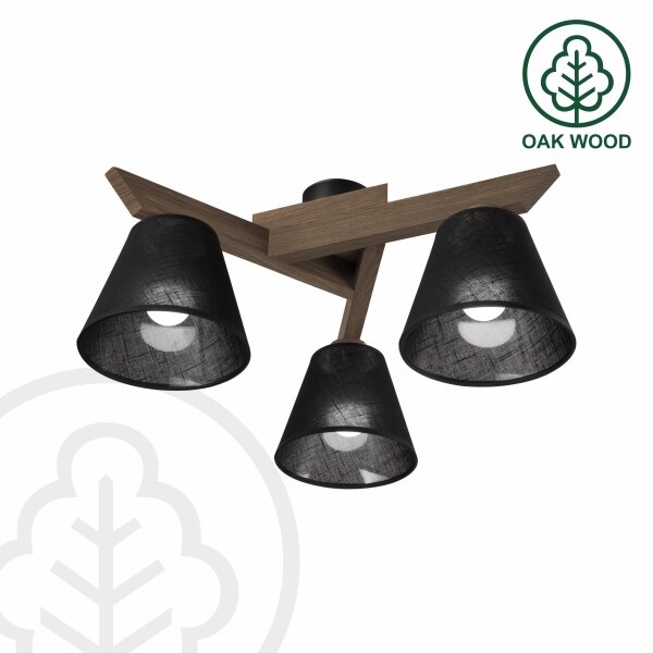 Brilagi - LED плафониера ANTHONY 3xE14/40W/230V дъб/орех/черна