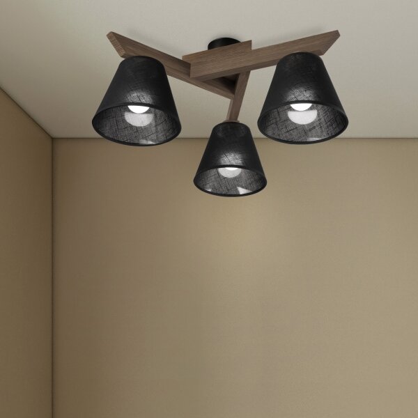 Brilagi - LED плафониера ANTHONY 3xE14/40W/230V дъб/орех/черна