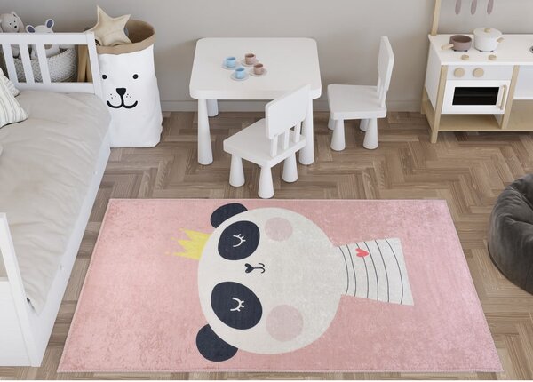 Светлорозов детски килим подходящ за пране 100x160 cm Royalty Mascot – Vitaus