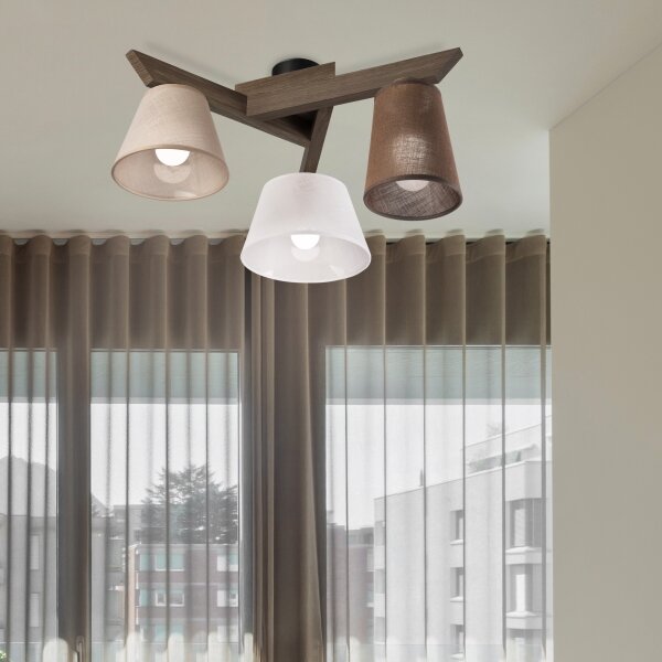 Brilagi - LED плафониера ANTHONY 3xE14/40W/230V дъб орех