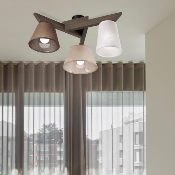 Brilagi - LED плафониера ANTHONY 3xE14/40W/230V дъб орех
