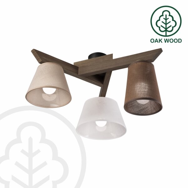 Brilagi - LED плафониера ANTHONY 3xE14/40W/230V дъб орех