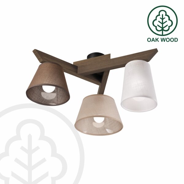 Brilagi - LED плафониера ANTHONY 3xE14/40W/230V дъб орех