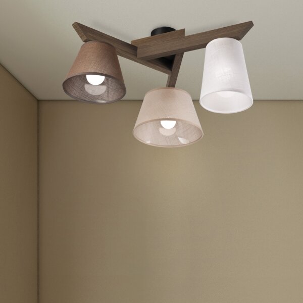 Brilagi - LED плафониера ANTHONY 3xE14/40W/230V дъб орех