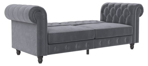 Тъмносив кадифен разтегателен диван 236 cm Felix – Støraa