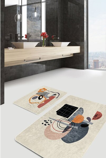 Бежови кадифени постелки за баня в комплект от 2 бр. 60x100 cm – Mila Home