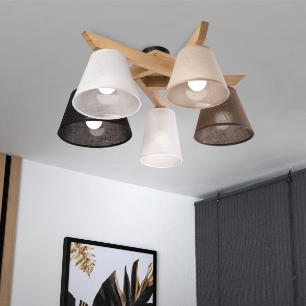 Brilagi - LED Полилей за повърхностен монтаж ANTHONY 5xE14/40W/230V дъб