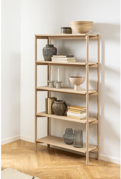 Библиотека от декор от дъб в естествен цвят 86x160x30 cm Braidwood – Actona