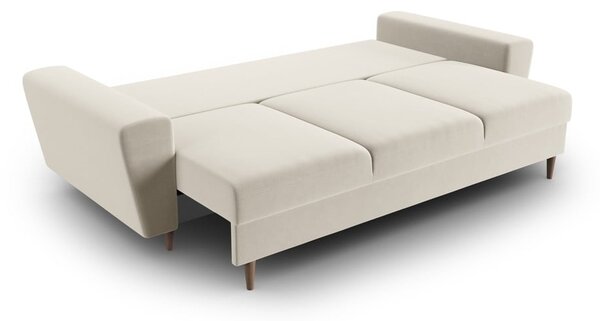 Бежов кадифен разтегателен диван с място за съхранение 235 cm Kyoto – Cosmopolitan Design