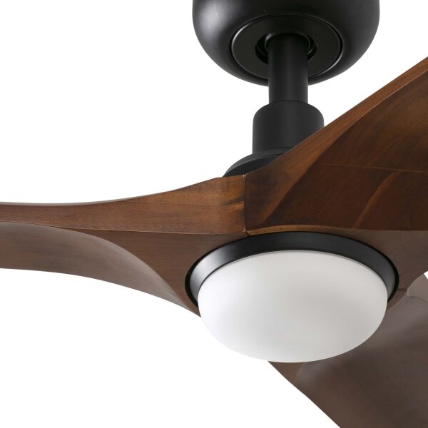 FARO 33806WT1S-LED с димер и вентилатор HEYWOOD S 10W/230V CCT Ø90 cm дърво/черно WT+DO
