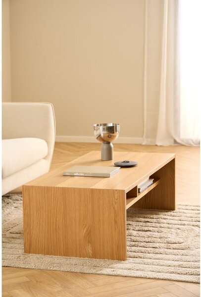 Масичка за кафе от декор от дъб в естествен цвят 60x120 cm Arlon – Actona
