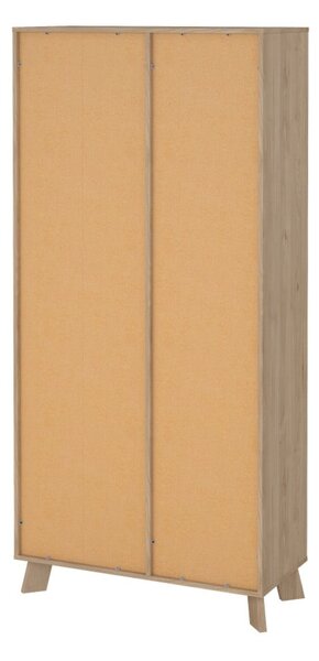 Библиотека от дъбов декор в бял и естествен цвят 89x188x40 cm Ikast – Tvilum