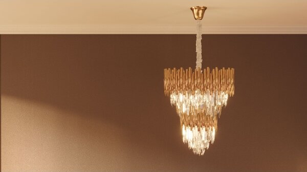 MAXLIGHT P0283 - Пендел VOGUE 16xE14/40W/230V Ø 60 см златист
