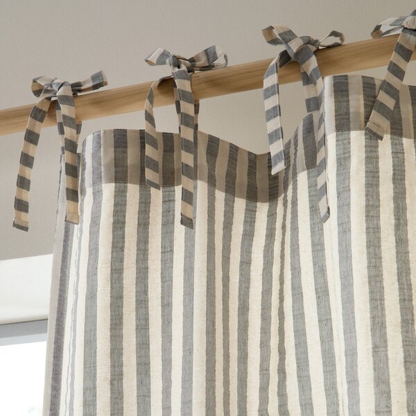 Сиво перде 140x183 cm Zanzibar Woven Stripe – Pineapple Elephant