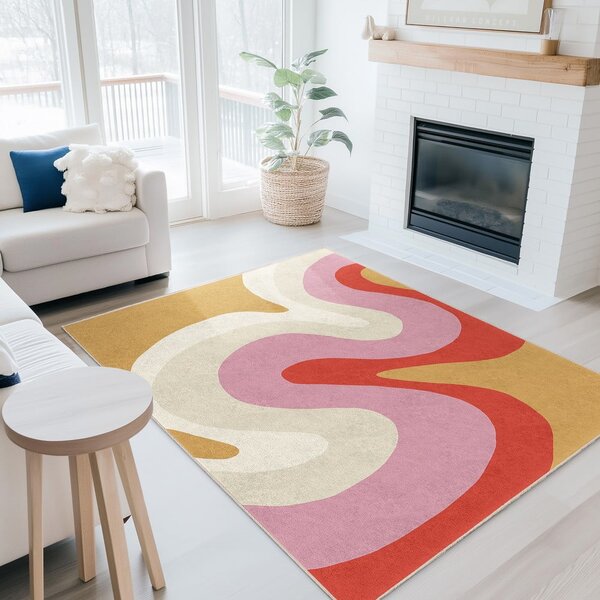 Жълта-розова пътека подходяща за пране 60x230 cm Raspberry Creamsicle – Mila Home