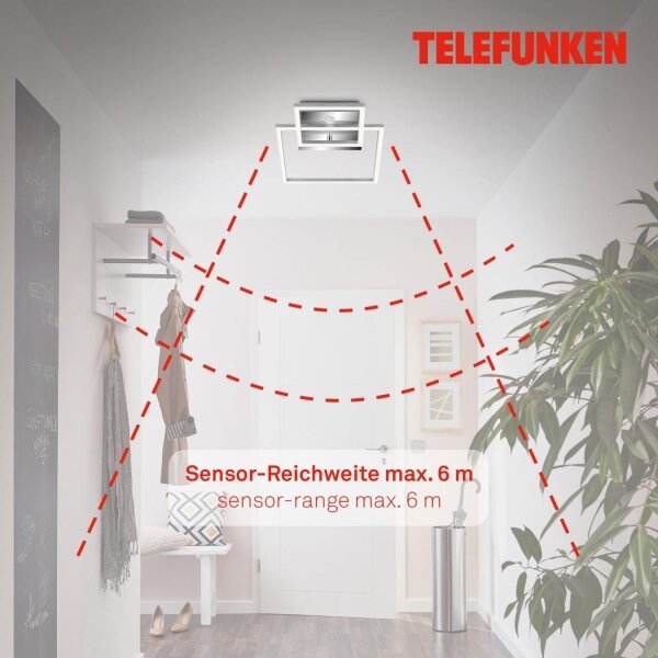 Telefunken 318608TF - LED Плафон със сензор FRAME LED/17W/230V 3000K