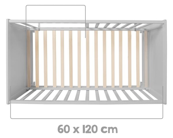 Сиво детско креватче 60x120 cm Hamburg – Roba