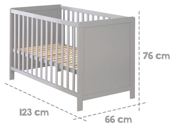 Сиво детско креватче 60x120 cm Hamburg – Roba