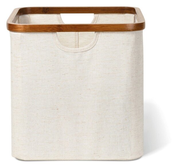 Кремава текстилна кутия за съхранение 30x30x30 cm Bamboo/Linen Cube – Bigso