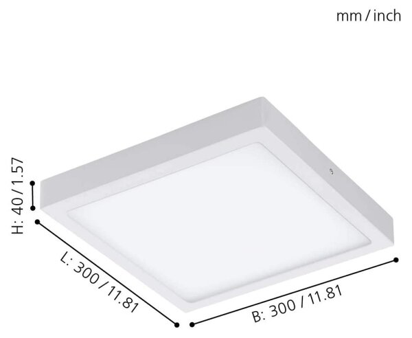 Eglo 33209 - LED RGBW димируем плафон FUEVA-C LED/21W/230V 30x30 cm бял