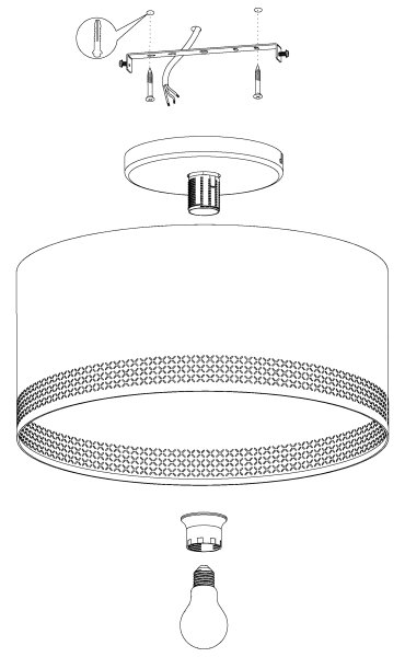 Eglo 99272 - Таванна лампа ESTEPERRA 1xE27/40W/230V
