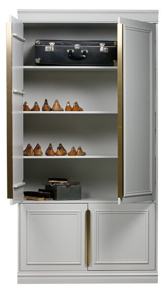 Светлосив гардероб от масивен бор 110x215x44 cm Organize – WOOOD