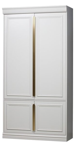 Светлосив гардероб от масивен бор 110x215x44 cm Organize – WOOOD