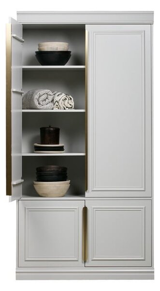Светлосив гардероб от масивен бор 110x215x44 cm Organize – WOOOD