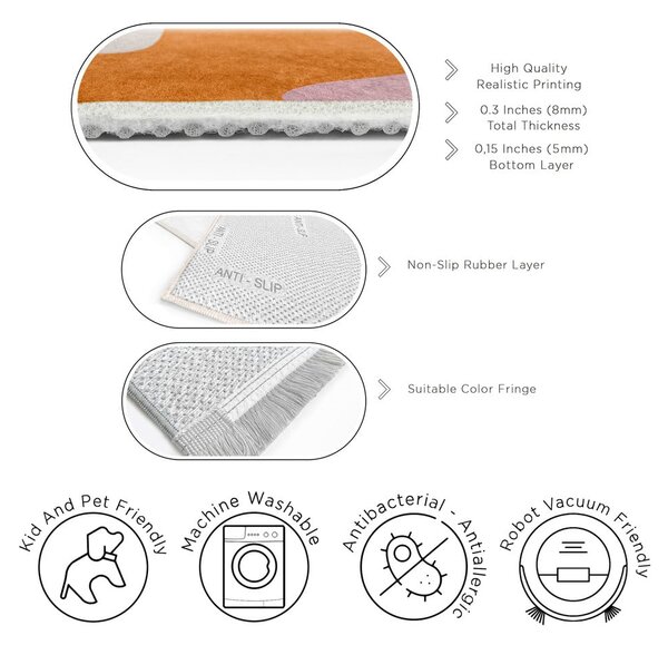 Оранжев килим подходящ за пране 60x100 cm Squiggly Orange – Mila Home