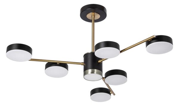 LED полилей 6x7W + LED 6W 3000-6000K, Ø69 см, златисто/черно