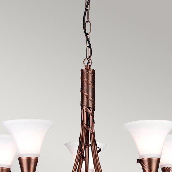Elstead EM5-COPPER - Пендел EMILY 5xE14/40W/230V