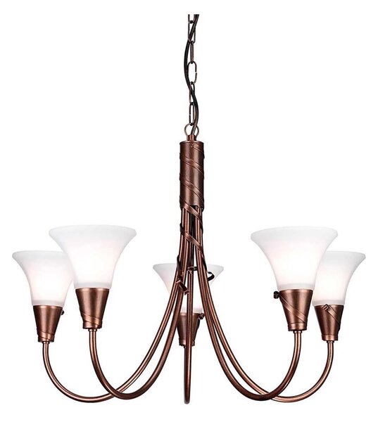 Elstead EM5-COPPER - Пендел EMILY 5xE14/40W/230V