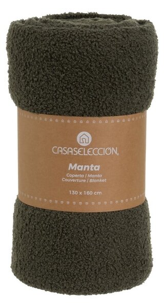 Зелено одеяло от шерпа 130x160 cm Sherpa Bouclé – Casa Selección