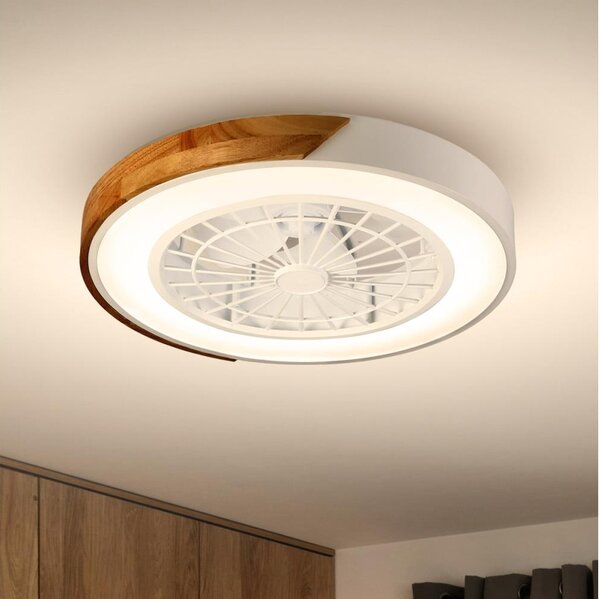 Brilagi-LED димируемо осветително тяло с вентилатор LED/30W/230V 3000-6500K бяло/дъб + дистанционно управление