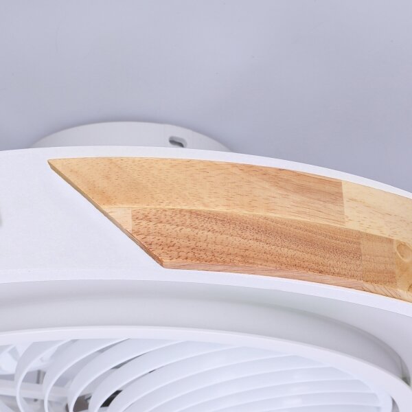 Brilagi-LED димируемо осветително тяло с вентилатор LED/30W/230V 3000-6500K бяло/дъб + дистанционно управление