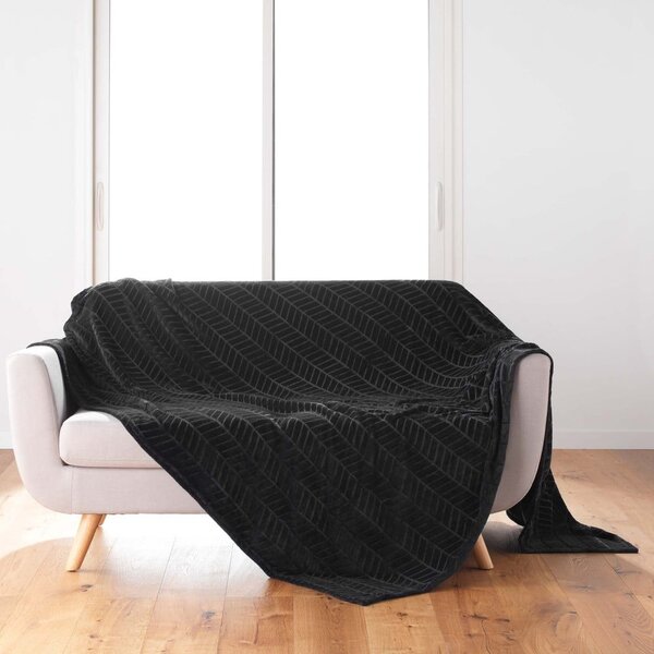 Черно покривало за легло от микрофланела 180x220 cm Arya – douceur d'intérieur