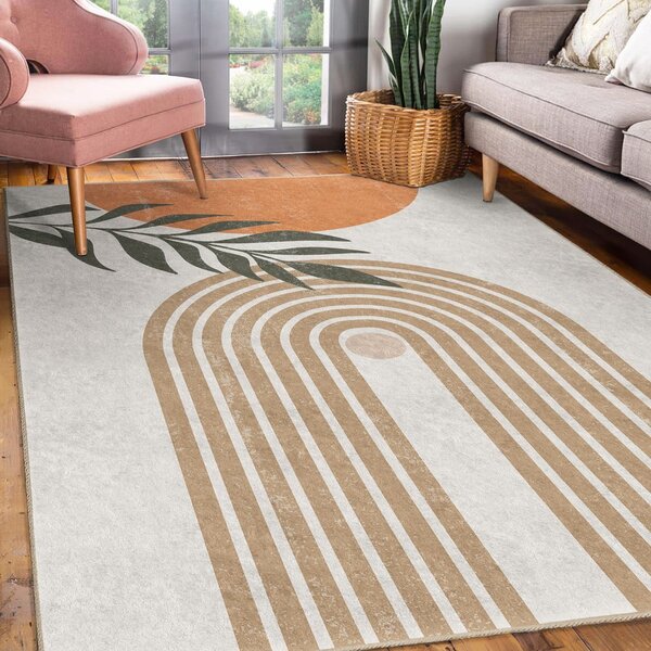 Кремав килим подходящ за пране 80x150 cm Dot Arch – Mila Home