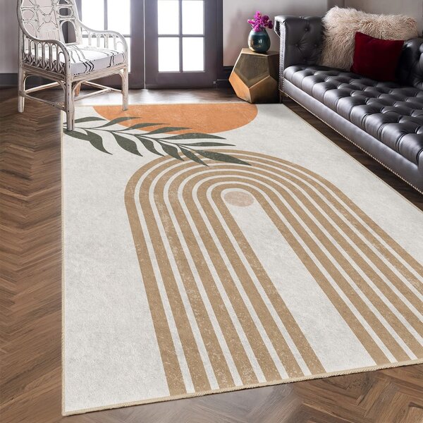 Кремав килим подходящ за пране 80x150 cm Dot Arch – Mila Home