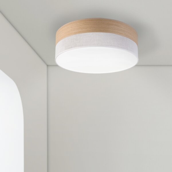 LED Плафониера SIRJA WOOD LED/36W/230V Ø 45 см бял/дъб